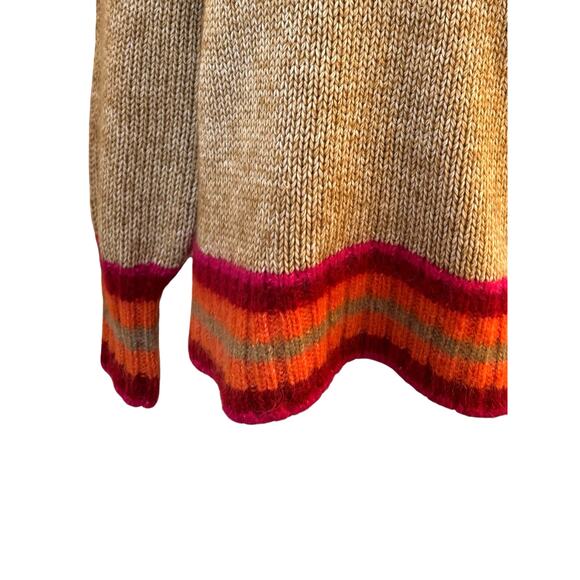 GAP Blouson Novel Sweater in Camel Heather Alpaca Wool Blend Sm - Picture 6 of 8